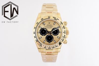 EW Factory ROLEX Daytona 40*12.4MM Cerachrom Ice Blue 904L Steel Gold Watch
